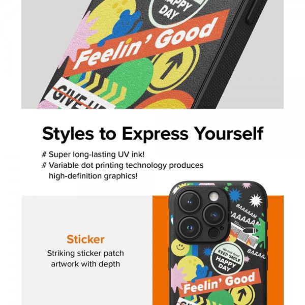 Ringke iPhone 15 Pro Skal Onyx Design Sticker