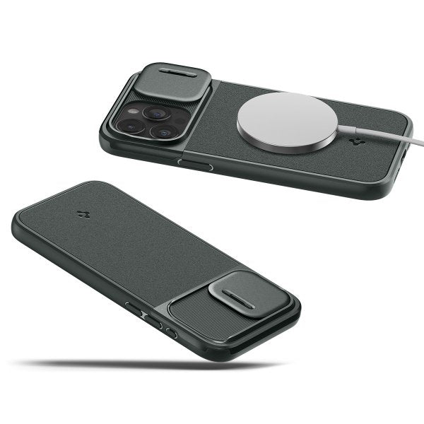 Spigen iPhone 15 Pro Skal Optik Armor MagFit Abyss Green
