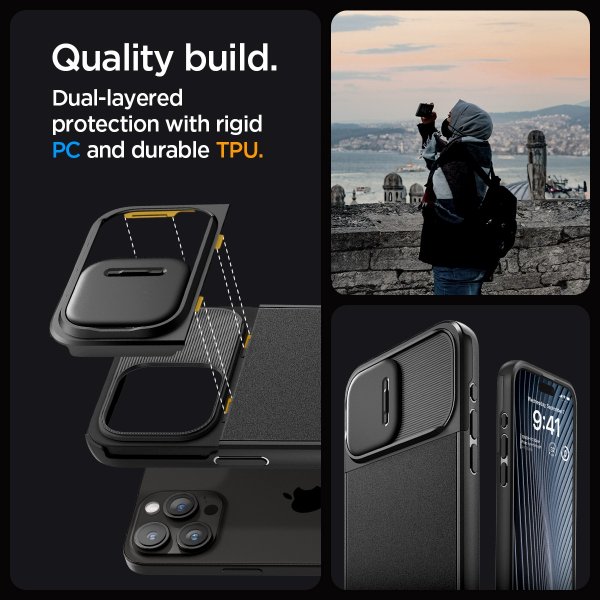 Spigen iPhone 15 Pro Skal Optik Armor MagFit Svart