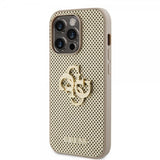 Guess iPhone 15 Pro Skal Perforated Glitter Guld