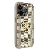 Guess iPhone 15 Pro Skal Perforated Glitter Guld