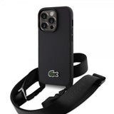 Lacoste iPhone 15 Pro Skal Petit Pique Logo Strap Svart
