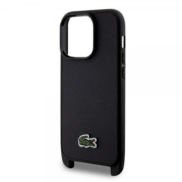 Lacoste iPhone 15 Pro Skal Petit Pique Logo Strap Svart