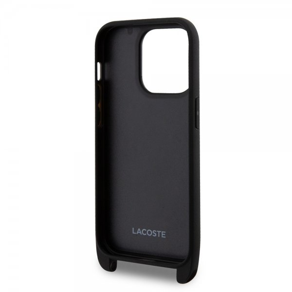 Lacoste iPhone 15 Pro Skal Petit Pique Logo Strap Svart