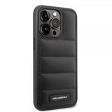Karl Lagerfeld iPhone 15 Pro Skal Quilted Nylon Puffy Case Logo Plate Svart