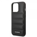 Karl Lagerfeld iPhone 15 Pro Skal Quilted Nylon Puffy Case Logo Plate Svart