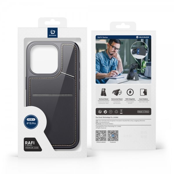 Dux Ducis iPhone 15 Pro Skal Rafi II Series MagSafe Svart