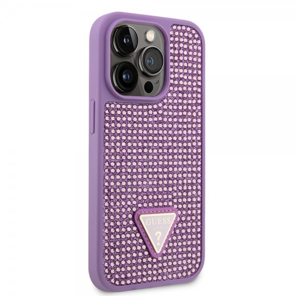 Guess iPhone 15 Pro Skal Rhinestone Lila