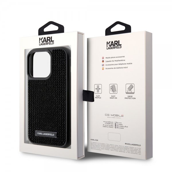 Karl Lagerfeld iPhone 15 Pro Skal Rhinestone Svart