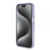 Guess iPhone 15 Pro Max Skal Ring Stand Glitter MagSafe Lila