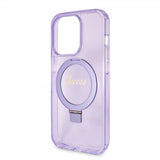 Guess iPhone 15 Pro Max Skal Ring Stand Glitter MagSafe Lila