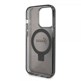 Guess iPhone 15 Pro Skal Ring Stand Glitter MagSafe Svart