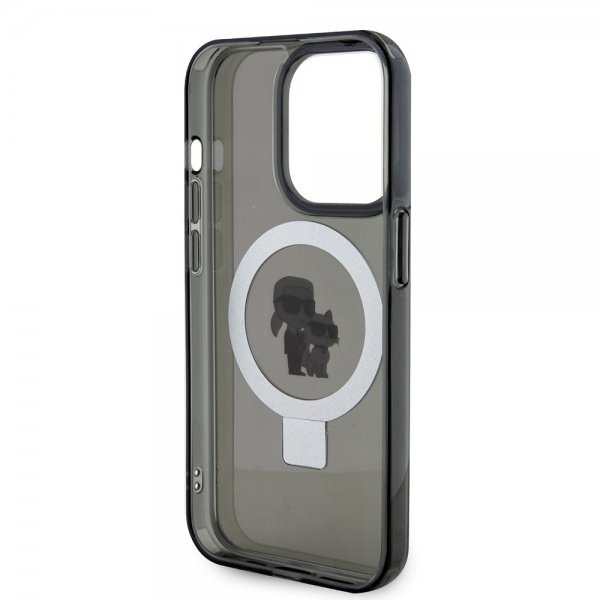 Karl Lagerfeld iPhone 15 Pro Skal Ring Stand MagSafe Svart
