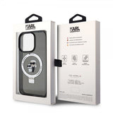 Karl Lagerfeld iPhone 15 Pro Skal Ring Stand MagSafe Svart