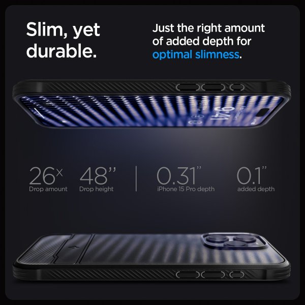 Spigen iPhone 15 Pro Skal Rugged Armor MagFit Matte Black