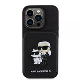 Karl Lagerfeld iPhone 15 Pro Skal Saffiano Card Slots & Stand Svart