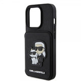 Karl Lagerfeld iPhone 15 Pro Skal Saffiano Card Slots & Stand Svart