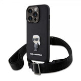 Karl Lagerfeld iPhone 15 Pro Skal Saffiano Crossbody Svart
