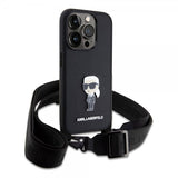 Karl Lagerfeld iPhone 15 Pro Skal Saffiano Crossbody Svart