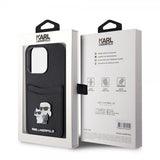 Karl Lagerfeld iPhone 15 Pro Skal Saffiano Double Cardslot Svart