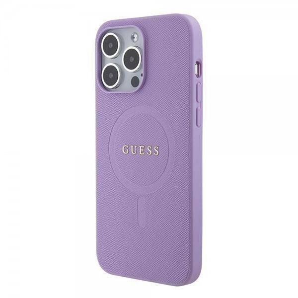 Guess iPhone 15 Pro Skal Saffiano MagSafe Lila