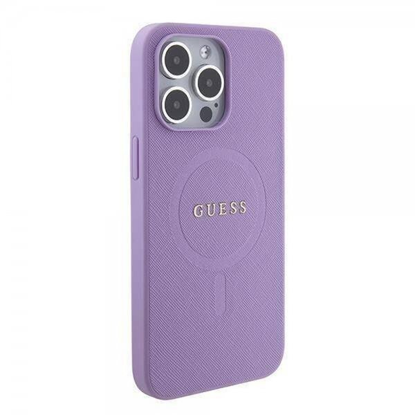 Guess iPhone 15 Pro Skal Saffiano MagSafe Lila