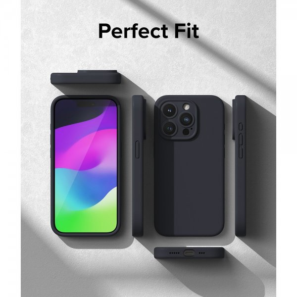 Ringke iPhone 15 Pro Skal Silicone Magnetic Deep Blue
