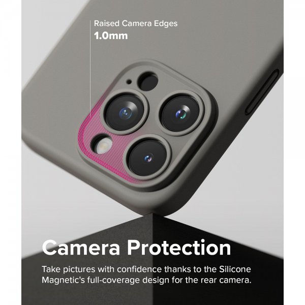 Ringke iPhone 15 Pro Skal Silicone Magnetic Grå