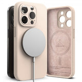 Ringke iPhone 15 Pro Skal Silicone Magnetic Pink Sand