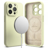 Ringke iPhone 15 Pro Skal Silicone Magnetic Sunny Lime