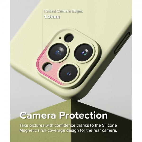 Ringke iPhone 15 Pro Skal Silicone Magnetic Sunny Lime