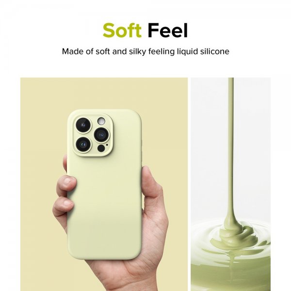 Ringke iPhone 15 Pro Skal Silicone Magnetic Sunny Lime