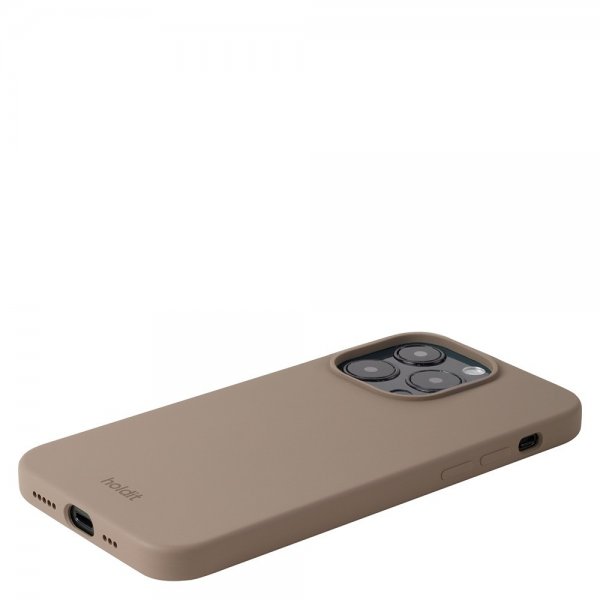 holdit iPhone 15 Pro Skal Silikon Mocha Brown