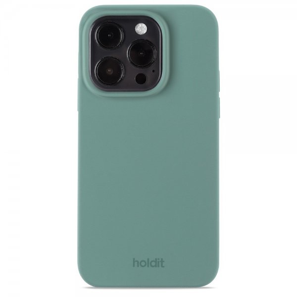 Holdit iPhone 15 Pro Skal Silikon Moss Green