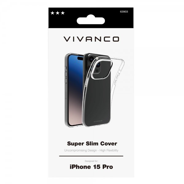 Vivanco iPhone 15 Pro Skal Slim TPU Transparent