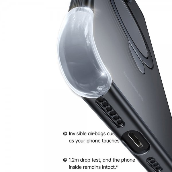 Baseus iPhone 15 Pro Skal Smart Ring Series MagSafe Svart