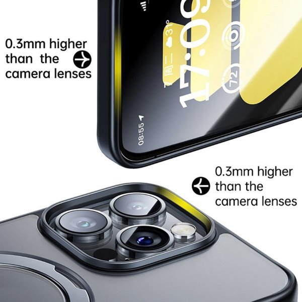Baseus iPhone 15 Pro Skal Smart Ring Series MagSafe Svart