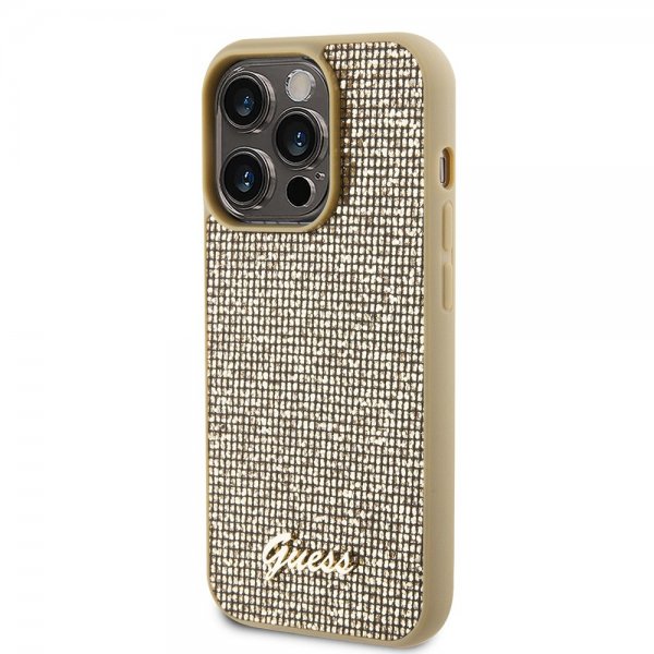 Guess iPhone 15 Pro Skal Square Mirror Guld