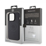 Mercedes Benz iPhone 15 Pro Skal Star Pattern MagSafe Svart