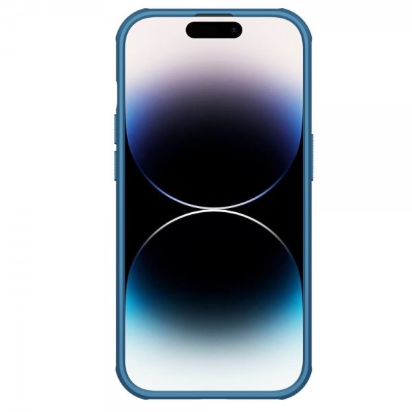 Nillkin iPhone 15 Pro Skal Super Frosted Shield Pro Logo Hole Blå