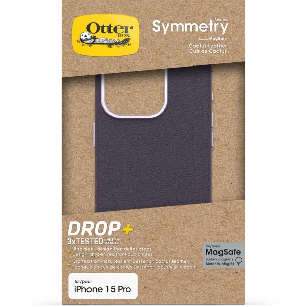Otterbox iPhone 15 Pro Skal Symmetry Cactus Leather MagSafe Plum Luxe