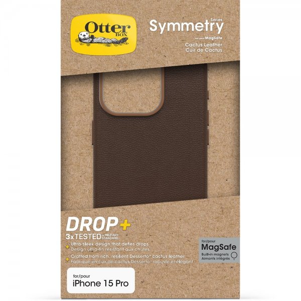 Otterbox iPhone 15 Pro Skal Symmetry Cactus Leather MagSafe Rich Adobe