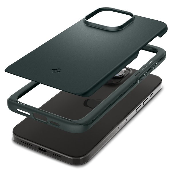 Spigen iPhone 15 Pro Skal Thin Fit Abyss Green