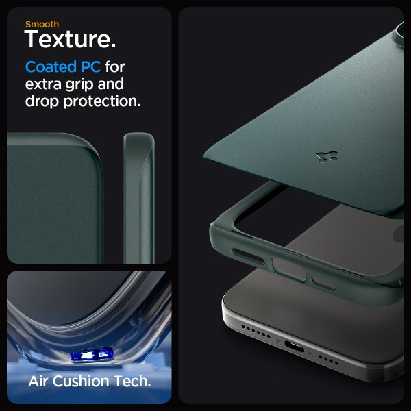 Spigen iPhone 15 Pro Skal Thin Fit Abyss Green