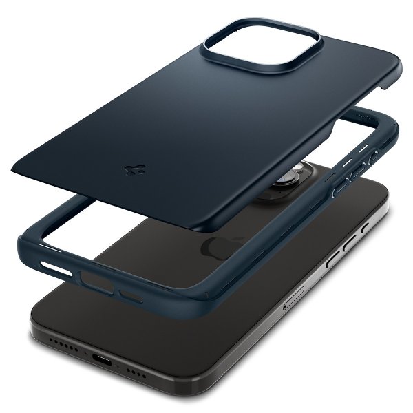 Spigen iPhone 15 Pro Skal Thin Fit Metal Slate