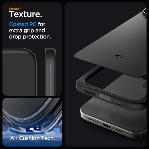 Spigen iPhone 15 Pro Skal Thin Fit Svart