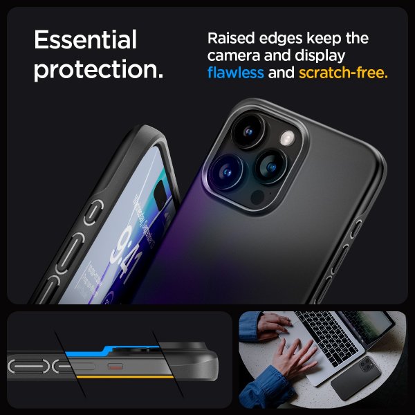 Spigen iPhone 15 Pro Skal Thin Fit Svart