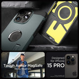 Spigen iPhone 15 Pro Skal Tough Armor MagFit Abyss Green