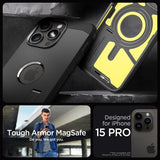 Spigen iPhone 15 Pro Skal Tough Armor MagFit Svart