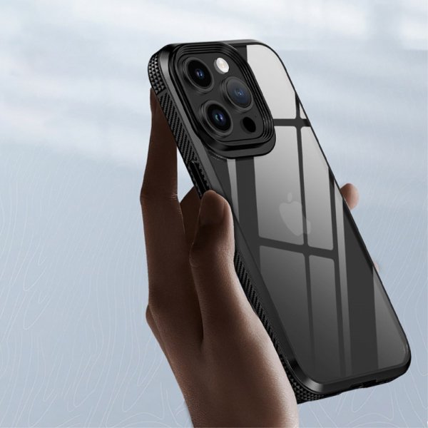 Ipaky iPhone 15 Pro Skal Transparent Baksida Blå